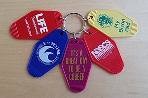 Five Key Rings from MSUM, M State, Concordia, NDSCS, and NDSU